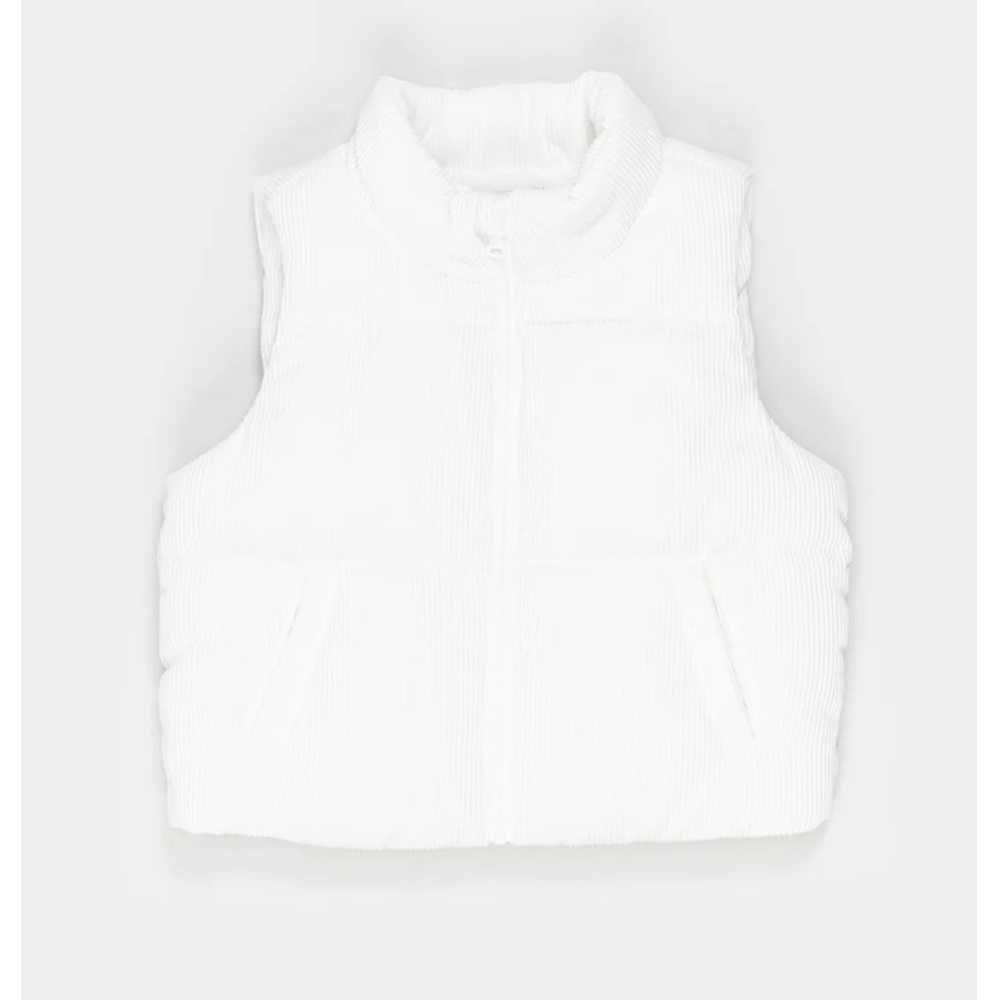 Tillys RSQ Cream Corduroy Puffer Vest Fits like a Small NWT